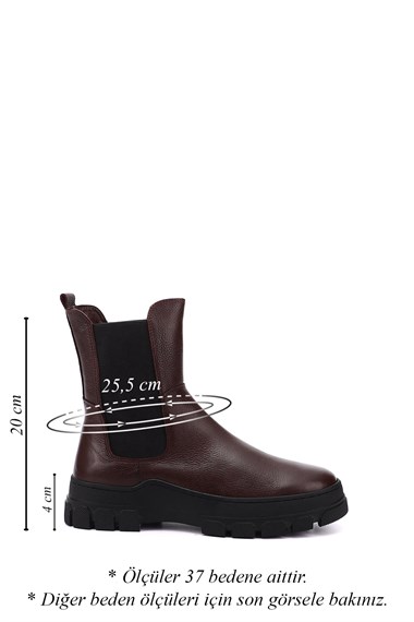 Womens Burgundy Floater Rubber Sole Genuine Leather Chelsea Boots