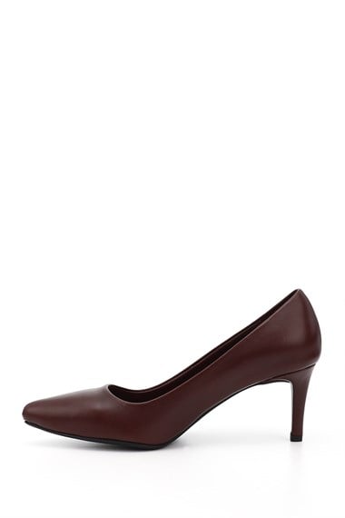 Kadın Bordo Platinum Sivri Burun İnce Topuklu Hakiki Deri Stiletto