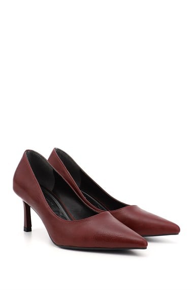 Kadın Bordo Sivri Burun İnce Topuklu Stiletto