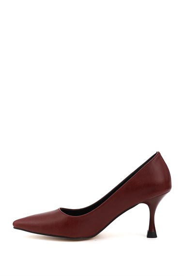 Kadın Bordo Sivri Burun Kadeh Ökçe Stiletto
