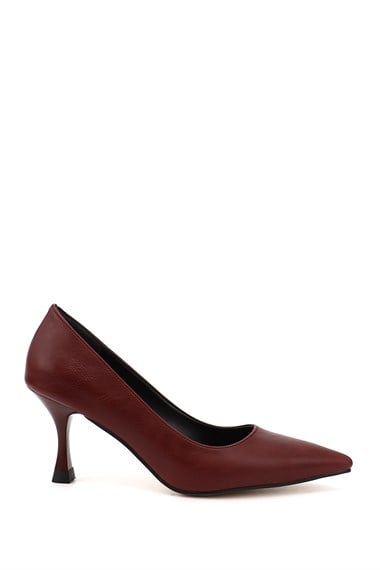 Kadın Bordo Sivri Burun Kadeh Ökçe Stiletto