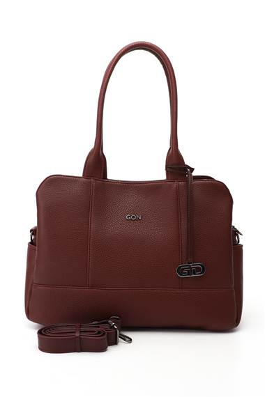 Womens Burgundy Long Strap Hand and Shoulder Bag