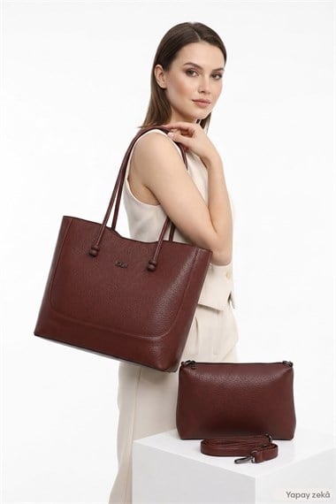Womens Burgundy Shoulder Bag with Baby