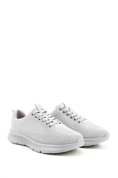Kadın Buz Triko Bağcıklı Comfort Dolgu Taban Sneaker