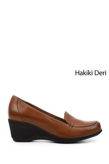Kadın  Dolgu Taban Hakiki Deri Ayakkabı