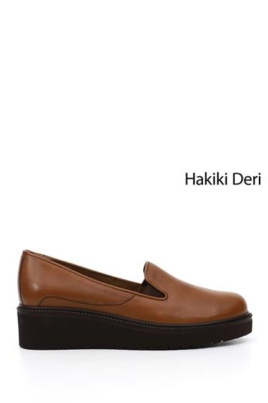 Kadın  Dolgu Taban Hakiki Deri Ayakkabı