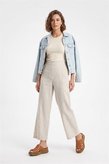 Kadın  Dolgu Taban Hakiki Deri Terlik