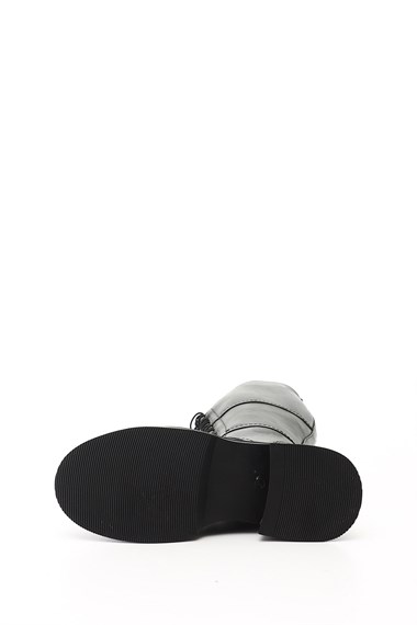 Kadın  Fermuarlı  Kalın Topuklu Hakiki Deri Postal Çizme