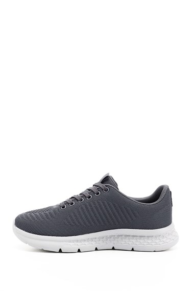 Kadın Füme Triko Bağcıklı Comfort Dolgu Taban Sneaker
