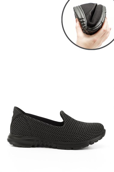 Kadın Gri Triko Memory Foam Tabanlıklı Comfort Sneaker