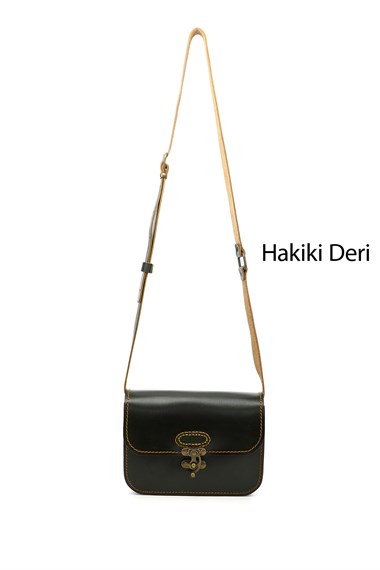 Kadın Haki Antik Vaketa Hakiki Deri Omuz ve Postacı Çantası
