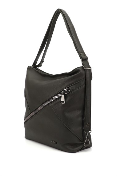 Womens Khaki Long Strap Shoulder and Backpack Bag