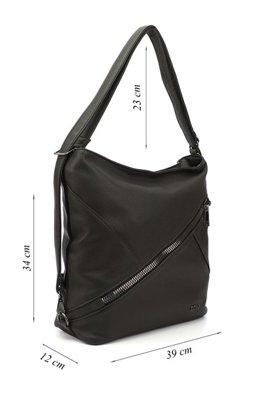 Womens Khaki Long Strap Shoulder and Backpack Bag