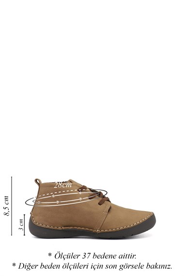 Womens Mustard Lace-up Genuine Leather Comfort Boots