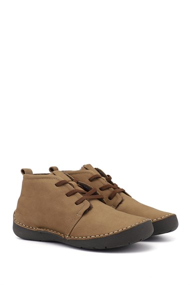 Womens Mustard Lace-up Genuine Leather Comfort Boots