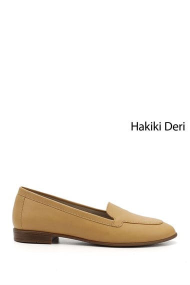 Womens Mustard Genuine Leather Ballerina