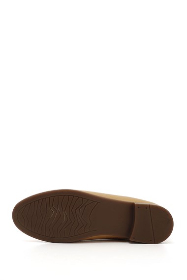 Womens Mustard Genuine Leather Ballerina