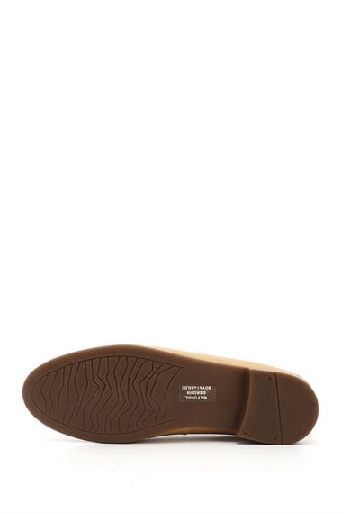 Womens Mustard Genuine Leather Ballerina