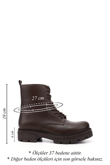 Womens Brown Antique Zippered Genuine Leather Combat Boots