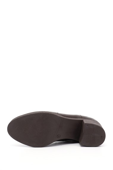 Womens Brown Antique Thick Heeled Genuine Leather Boots