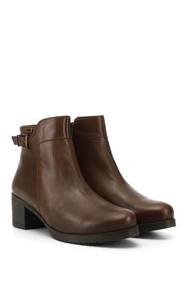 Gön  Genuine  Leather  round nose heels zipper buckle Women daily boots 47453