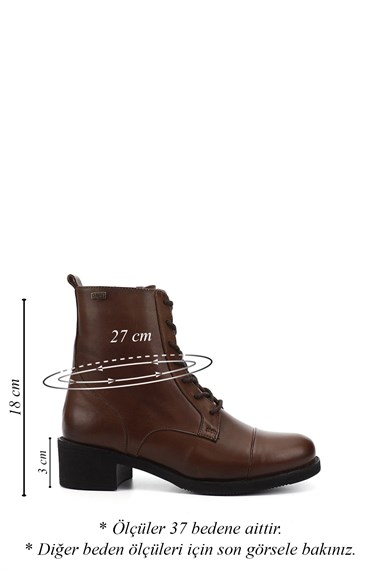 Womens Brown Antique Zippered Rubber Sole Genuine Leather Combat Boots