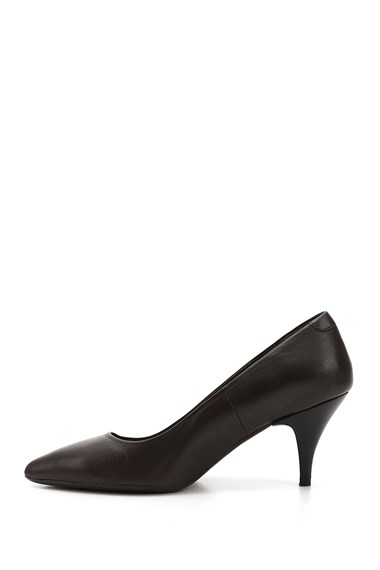 Kadın Kahve Antik Sivri Burun İnce Topuklu Hakiki Deri Stiletto