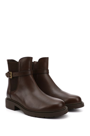 Womens Brown Antique Thermo Sole Genuine Leather Chelsea Boots