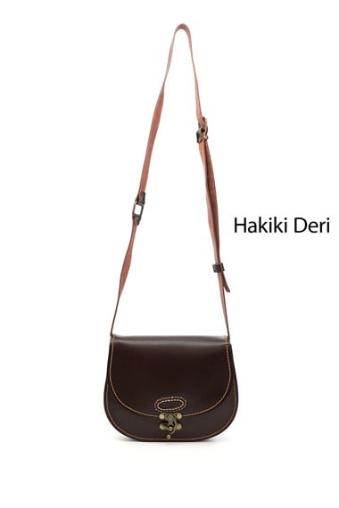 Kadın Kahve Antik Vaketa Hakiki Deri Omuz ve Postacı Çantası