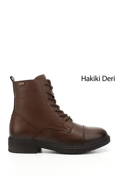 Womens Brown Floater Zippered Genuine Leather Combat Boots
