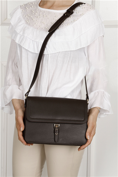 Women Coffee Floter Genuine Leather Shoulder Bag