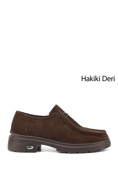 Kadın Kahve Süet Bağcıklı Hakiki Deri Comfort Ayakkabı