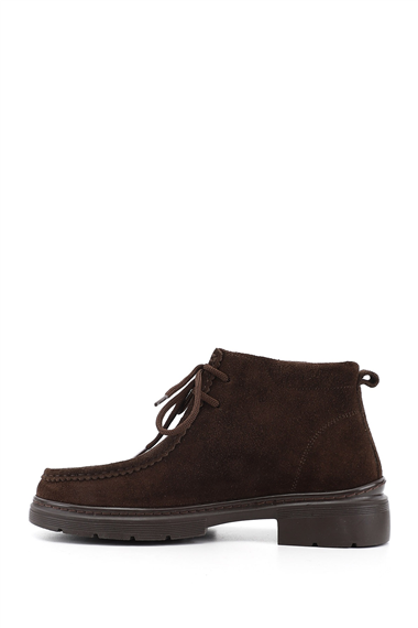 Womens Coffee Suede Chunky Heel Chelsea Boots