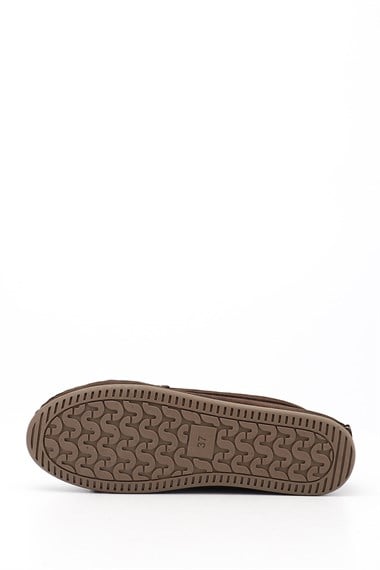 Kadın Kahve Süet Fiyonklu Hakiki Deri Comfort Loafer
