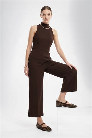 Kadın Kahve Süet Taşlı Mary Jane Babet