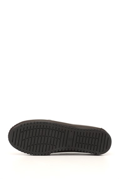 Womens Brown Flat Sole Bow Detailed Ballet Flats