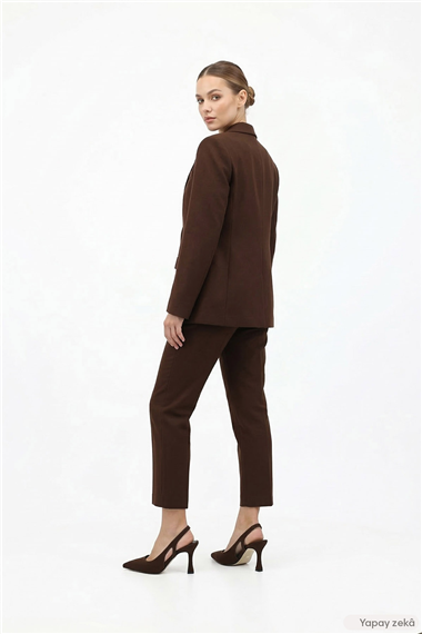 Womens Brown İnce Heeled Open Back Shoes