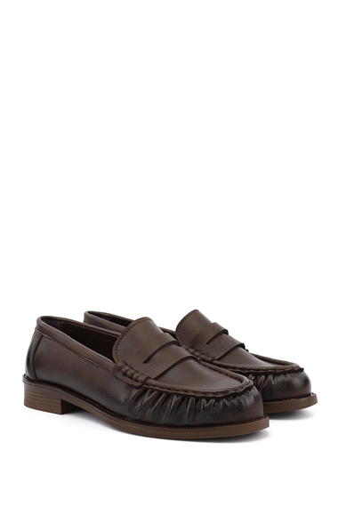 Kadın Kahverengi Loafer Ayakkabı