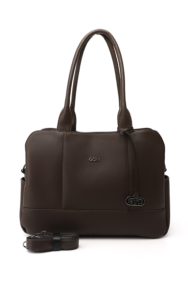 Womens Brown Long Strap Hand and Shoulder Bag