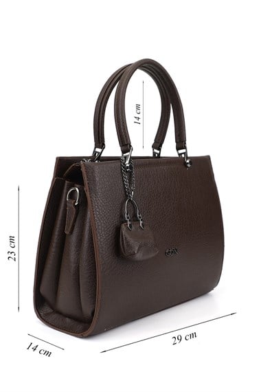 Womens Brown Long Strapped Hand and Shoulder Bag