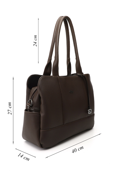 Womens Brown Long Strap Hand and Shoulder Bag