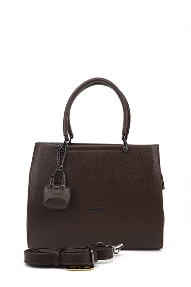 Womens Brown Long Strapped Hand and Shoulder Bag