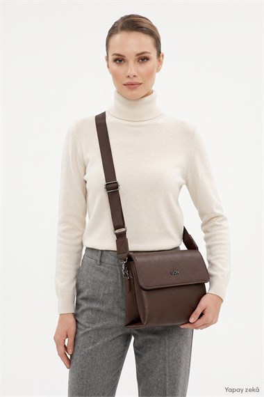 Womens Brown Long Strap Shoulder Bag
