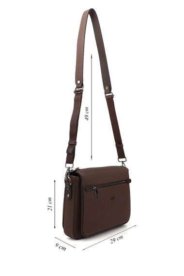 Womens Brown Long Strap Shoulder Bag