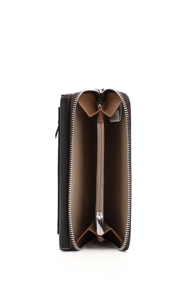 Womens Coffee Camel Horizontal Genuine Leather Wallet