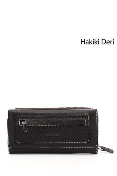 Kadın Kahveye Camel Yatay Hakiki Deri Cüzdan