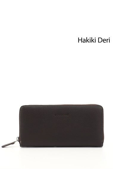 Kadın Kahveye Taba Yatay Hakiki Deri Cüzdan