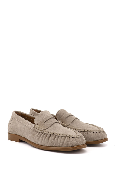 Kadın Kum Süet Hakiki Deri Comfort Loafer
