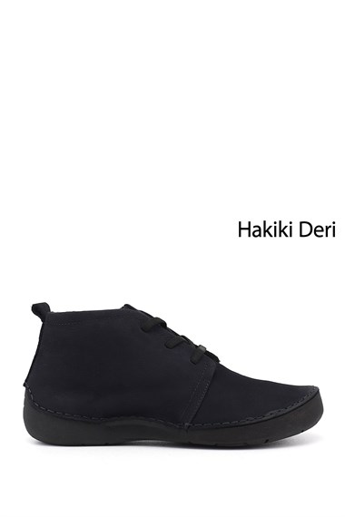 Kadın Laci Nubuk Bağcıklı Hakiki Deri Comfort Bot