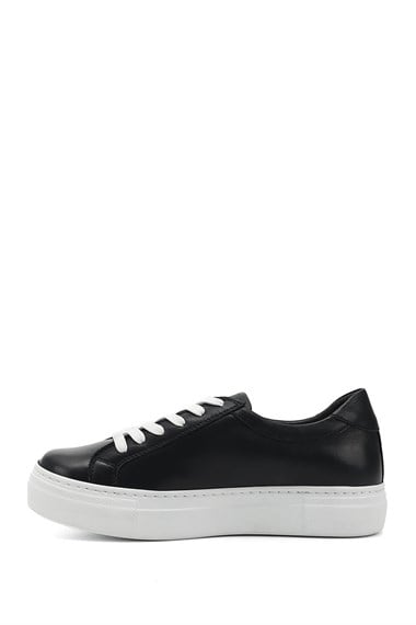 Womens Navy Blue Antique Lace-Up Wedge Sole Genuine Leather Sneaker